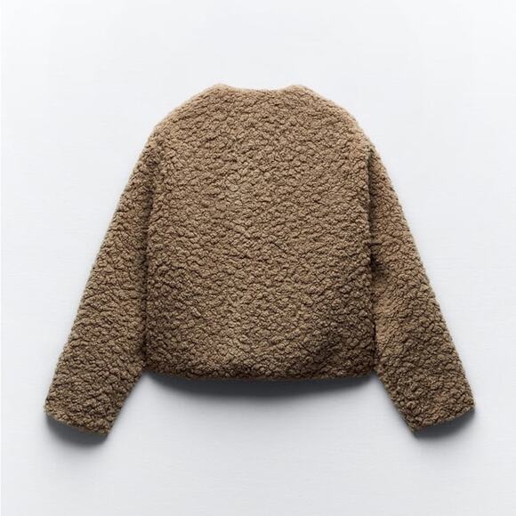 ZARA BLOGGER FAVORITE SHORT FAUX SHEARLING JACKET - Picture 11 of 12